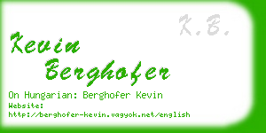 kevin berghofer business card